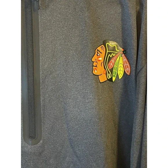 Men's‎ 2XL NWOT Chicago Blackhawks Fanatics Authentic Pro 1/4 Zip Jacket Gray